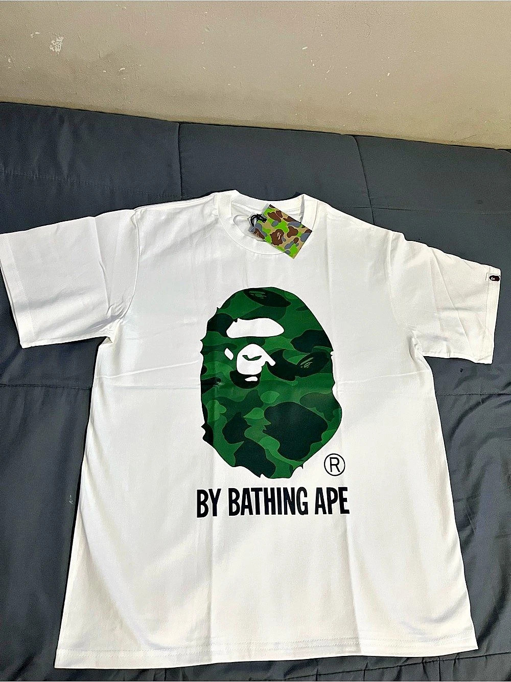 A Bathing Ape Camo By Bathing Ape Tee White & Green